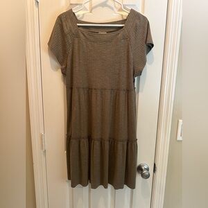 NATURAL LIFE Brown Tiered Mini Dress